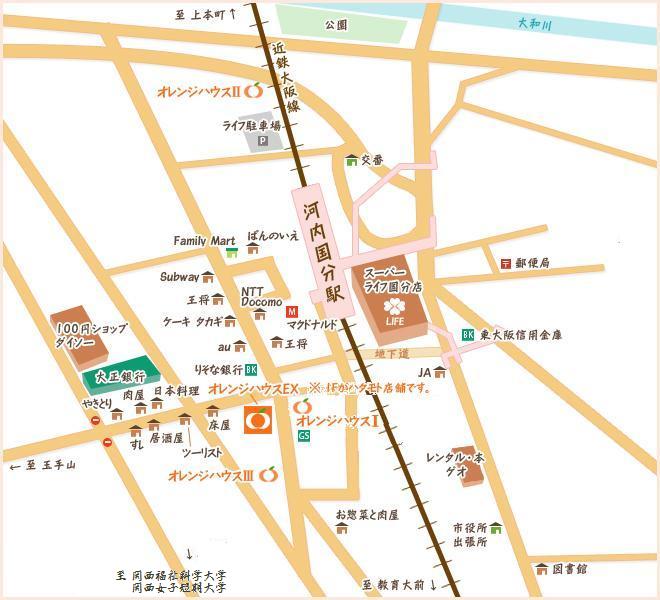 〒582-0025 大阪府柏原市国分西2-2-1 オレンジハウス ハタモト